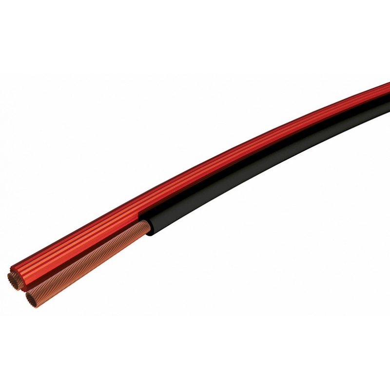 Câble audio pour haut-parleur rouge et noir 2x0.75 mm² Bobine de