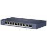 SWITCH NON MANAGEABLE L2 8XPOE 1GB + 1XRJ45/SFP 1GB UPLINK 110W RANGE 300M