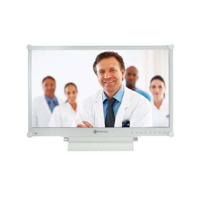 24'' MEDICAL CHASSIS METAL BLANC & DALLE VERRE DICOM14 FHD DP HDMI VGA ALIM. 12V