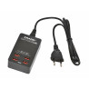 Chargeur 4 USB A F sur secteur 230V - 5V/2.4A - smart charge - noir - 1m20