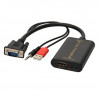 Convertisseur VGA + Jack M vers HDMI A F - 1600x2100p vers Full HD 1080p - 0m25