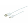 Cordon USB 2.0 - micro USB M / A M - 2.4A - 480 mbps - blanc - 2m