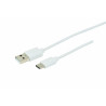 Cordon USB 2.0 - A M / C M - 3A - 480 mbps - blanc - 1m