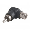 Adaptateur 1 RCA Mâle / 1 RCA Fem coudé à 90°