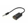 Adapt Jack 3.5mm M / 2 x Jack 3.5mm F - micro+Casque - 10cm