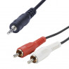 Cordon Jack 3.5mm M / 2 RCA M - 1m, couleur cordon noire