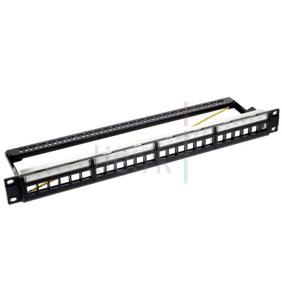 PANNEAU 19'' 1U NU 24P (MODULES AMOVIBLES +PORTE ETIQU.)