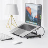 Support PC portable avec Dock usb C intégré 7 en 1