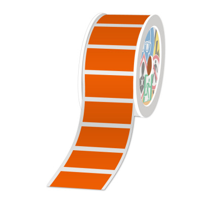 Rouleaux prédécoupés 50 x 25 mm - Orange / 1000 unités par rouleau