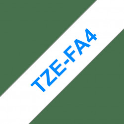 Ruban TZeFA4, 18 mm Bleu sur fond Blanc, Thermo collant, 3M