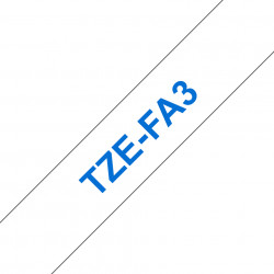Ruban TZeFA3, 12mm Bleu sur fond Blanc, Thermo collant, 3M