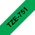 Ruban TZe751, 24mm Noir sur fond Vert, Laminé, 8M