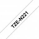 Ruban TZeN221, 9mm Noir sur fond Blanc, Non laminé, 8M