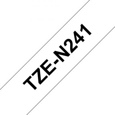 Ruban TZeN241, 18mm Noir sur fond Blanc, Non laminé, 8M