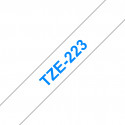 Ruban TZe223, 9mm Bleu sur fond Blanc, Laminé, 8M