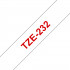 Ruban TZe232, 12mm Red sur fond Blanc, Laminé, 8M