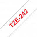 Ruban TZe242, 18mm Red sur fond Blanc, Laminé, 8M