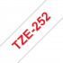 Ruban TZe252, 24mm Red sur fond Blanc, Laminé, 8M