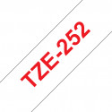 Ruban TZe252, 24mm Red sur fond Blanc, Laminé, 8M