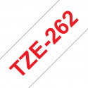 Ruban TZe262, 36mm Red sur fond Blanc, Laminé, 8M