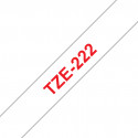 Ruban TZe222, 9mm Red sur fond Blanc, Laminé, 8M