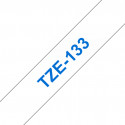 Ruban TZe133, 12mm Bleu sur fond Transparent, Laminé, 8M