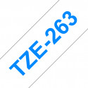 Ruban TZe263, 36mm Bleu sur fond Blanc, Laminé, 8M
