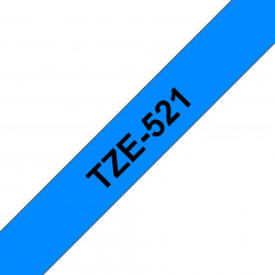 Ruban TZe521, 9mm Noir sur fond Bleu, Laminé, 8M