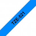 Ruban TZe521, 9mm Noir sur fond Bleu, Laminé, 8M