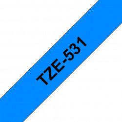 Ruban TZe531, 12mm Noir sur fond Bleu, Laminé, 8M
