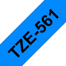 Ruban TZe561, 36mm Noir sur fond Bleu, Laminé, 8M