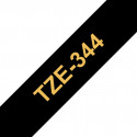 Ruban TZe344, 18mm Gold sur fond Noir, Laminé, 8M