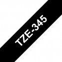 Ruban TZe345, 18mm Blanc sur fond Noir, Laminé, 8M