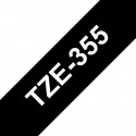 Ruban TZe355, 24mm Blanc sur fond Noir, Laminé, 8M