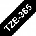 Ruban TZe365, 36mm Blanc sur fond Noir, Laminé, 8M
