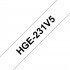 Pack de 5 Rubans HGe231, 12mm Noir sur fond Blanc, Laminé High Grade, 8M