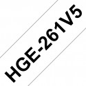 Pack de 5 Rubans HGe261, 36mm Noir sur fond Blanc, Laminé High Grade, 8M