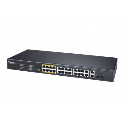 SWITCH POE NON MANAGEABLE 380W 24XPOE 10/100 + 2XRJ45 + 2XSFP GB COMBO NDAA 250M