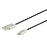 CORDON APPLE IPHONE 5/6 - LIGHTNING M / USB A M - PRISES ALU